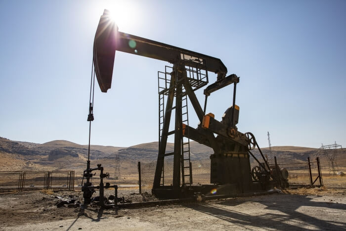 Oil drilling in a desert